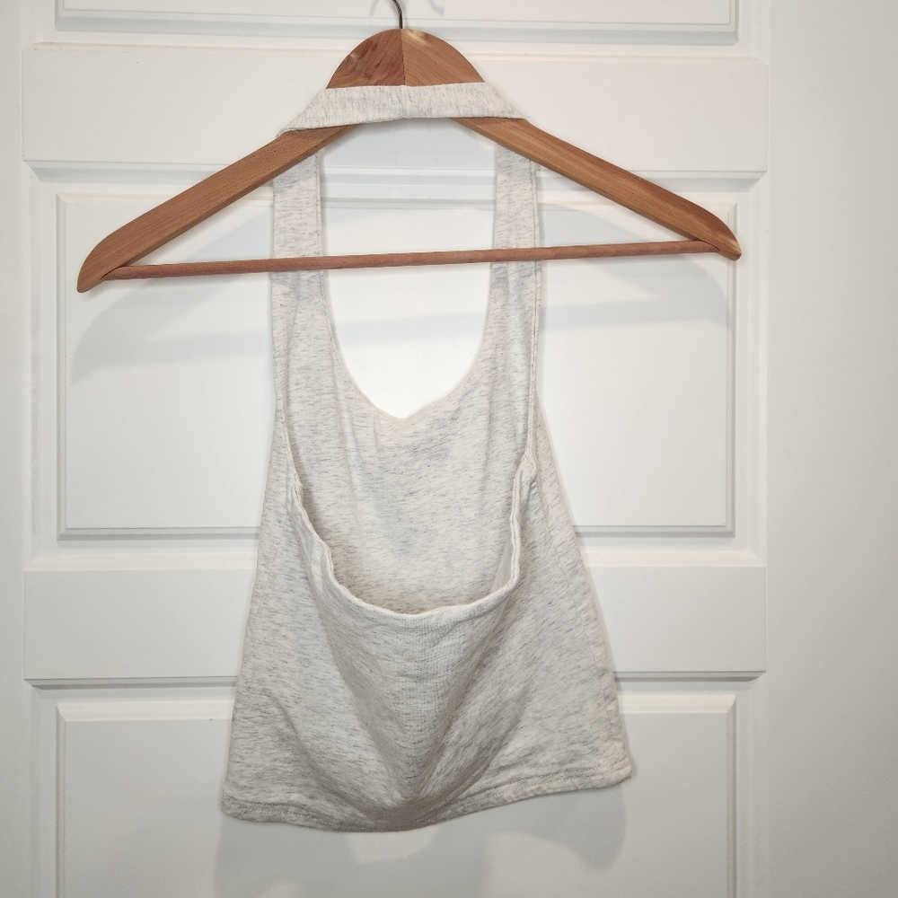 🟣 XS Harlow Dani Melange Cotton Blend Halter Top - Cloud - Picture 5 of 5